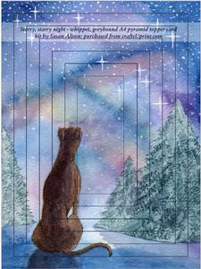 Starry, Starry Night - Whippet, Greyhound A4 Pyramid Topper