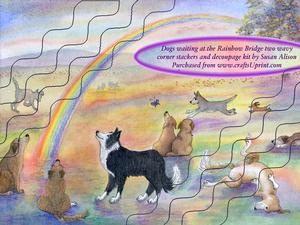 Dogs Waiting at Rainbow Bridge Wavy Stackers & Decoupage Kit