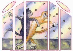 Romantic Ballroom Dancing Cats Theatre Fold Card