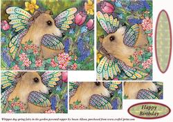 Whippet Fairy in the Garden Pyramid Topper