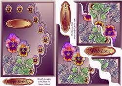 Simply Pansies Wavy Corner Stacker Topper