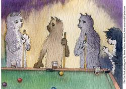 A4 the Cat Pack Playing Pool