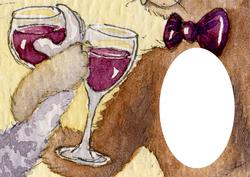 Drinking a Toast of Wine to Each Other