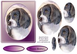 Spaniel in Frame Oval Pyramid Topper