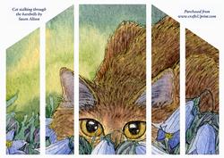 Cat Stalking Through the Harebells Theatre Fold