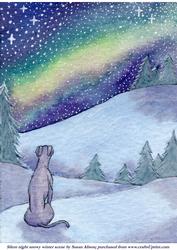 Silent Night Snowy Winter Scene