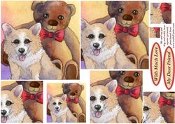 Me and My Pal, Dog and Teddy Bear Square Pyramid