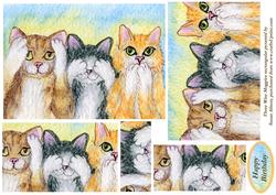 Three Wise Moggies Hear, See, Speak No Evil Stacker Topper