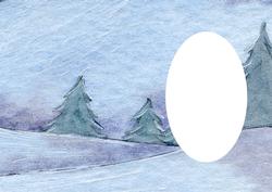 Silent Night Snow and Trees Insert