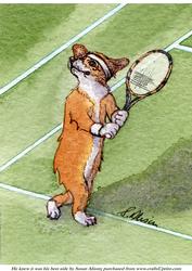 He Knew It Was His Best Side. Tennis.