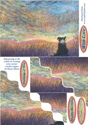 Dog Gazing at the Colour of Evening Wavy Corner Stacker