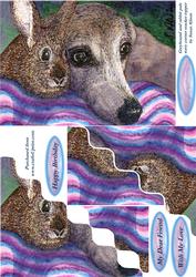 Greyhound and Rabbit Pals Wavy Corner Stacker Topper
