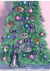 Cats Hiding Out in the Christmas Tree