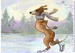Greyhound Ice Skating (as They Do)