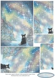 Starry, Starry Night - Border Collie Dog - Pyramid