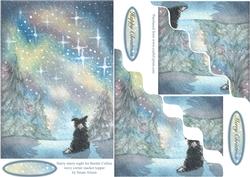 Starry, Starry Night - Border Collie Dog Wavy Corner Stacker