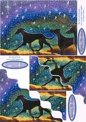We Three Greyhounds - Wavy Corner Stacker Topper