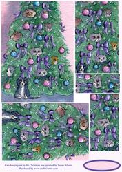 Cats Hiding Out in the Christmas Tree Pyramid