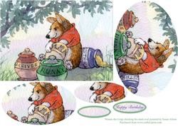Winnie the Corgi Checking His Stash Oval Pyramid