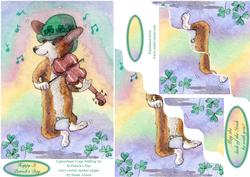 Leprechaun Corgi Fiddling for St Patrick's Day Stacker