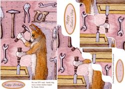 He Was DIY Mad - a Handy Dog - Wavy Corner Stacker Topper