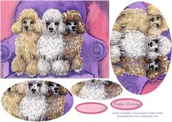 A Pack of Poodles Oval Pyramid