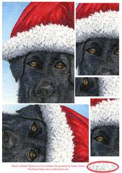 Black Labrador Retriever in His Holiday Hat Pyramid
