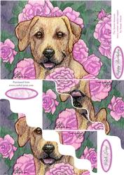 Labrador Retriever in the Flower Bed - Wavy Corner Stacker