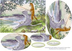 Cats & Mice Gone Fishing Oval Pyramid