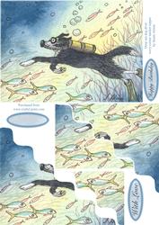 Deep Sea Dog Diver Wavy Corner Stacker Topper