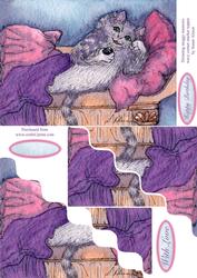 Dictating Moggy Memoirs Wavy Corner Stacker Topper