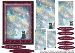 Starry, Starry Night in Burgundy Snowflake Frame Pyramage