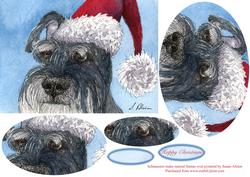 Schnauzers Make Natural Santas Oval Pyramage