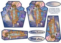 Corgi Flapper Dancing the Charleston Art Deco Style Pyramage