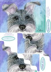 All Ears Schnauzer Pup Wavy Corner Stacker Topper