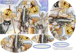 Carol Singers - Cats and Dogs and Lots of Snow Oval Pyramage