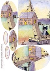 If You Want Something Done, Ask a Busy Cat! Oval Pyramage