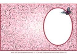 Pink Mosaic Oval Aperture with Butterfly Insert