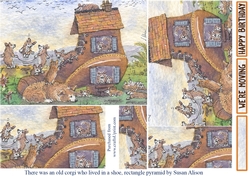 There was an old corgi, corgi dogs in an old shoe - rectangle pyramid