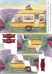 Corgi dogs off on their holidays, wavy edged stacker