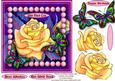 Lace, Yellow Rose & Pearls Topper with Butterfly Decoupage