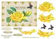 Yellow Rose on Lace Topper with Butterfly
