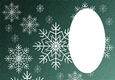 Snowflakes on green background