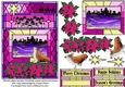 Corgi dog in stained glass window Christmas scene (pinks & lilacs) with decoupage topper