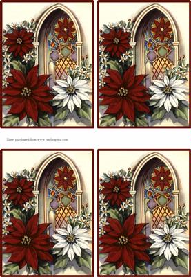 Poinsettias & Church Window