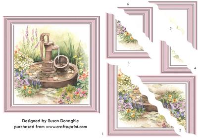 Water Feature in Watercolour Wavy Edge Corner Stacker