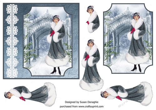 Edwardian Lady Winter Scene