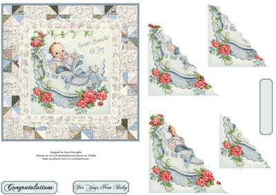 Sweet Bundle of Joy - Baby Boy Wavy Corner Stacker