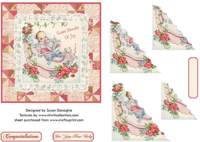 Sweet Bundle of Joy - Baby Girl Wavy Corner Stacker