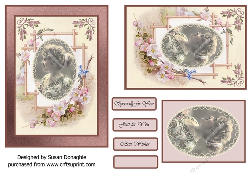 Edwardian Beauty in Floral Frame 7x5